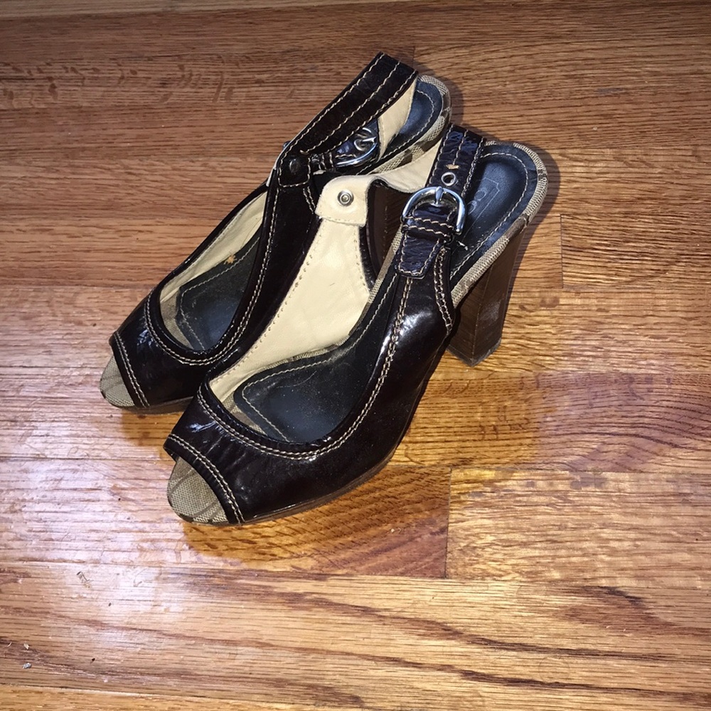 Authentic Coach Brown Heels
